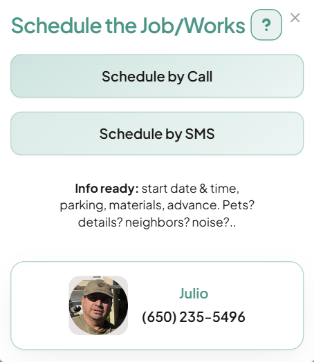 Schedule Cleaning — ejemplo Emaid